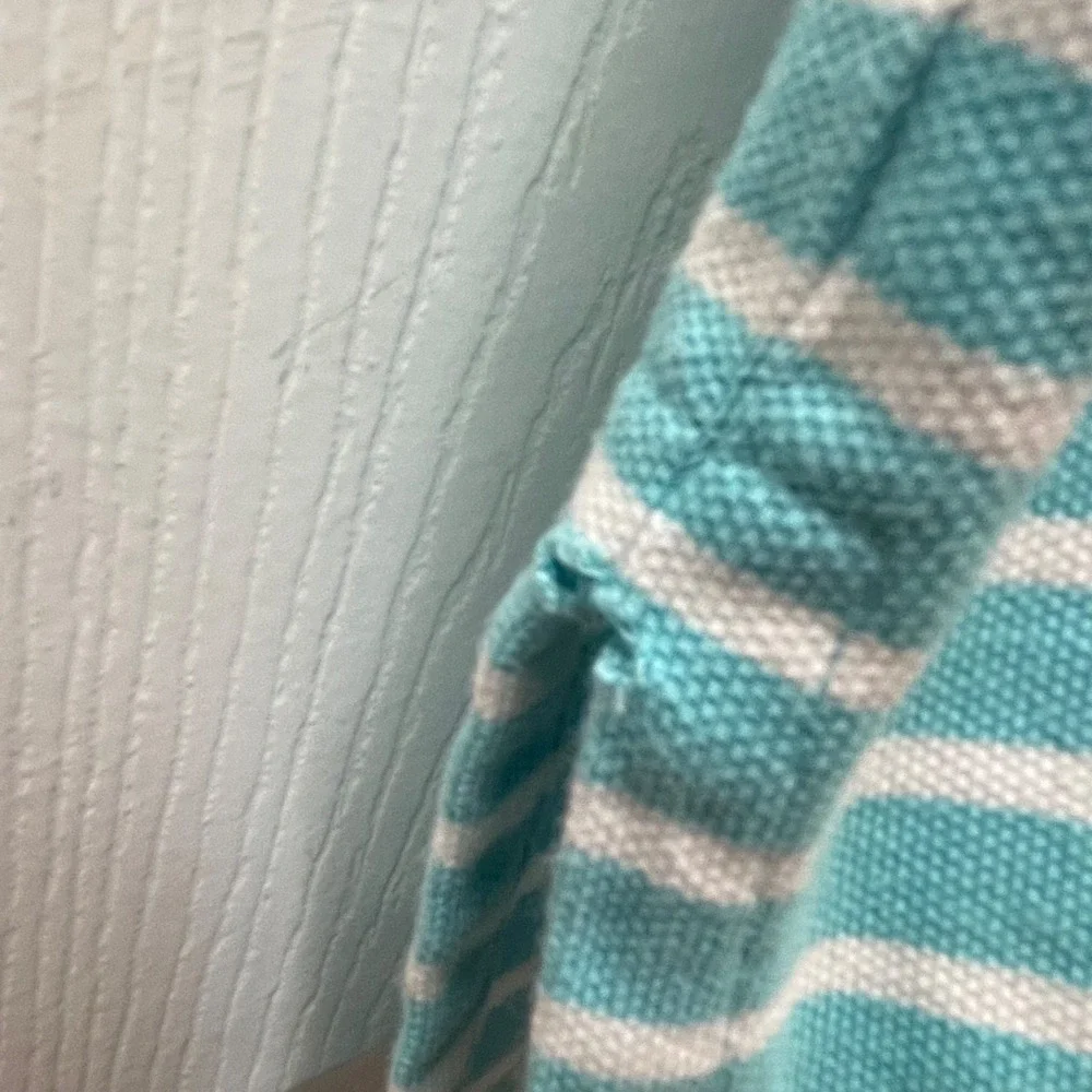 Polo Ralph Lauren Men's Size Large  Turquoise Striped Polo‎ Shirt Yellow Pony